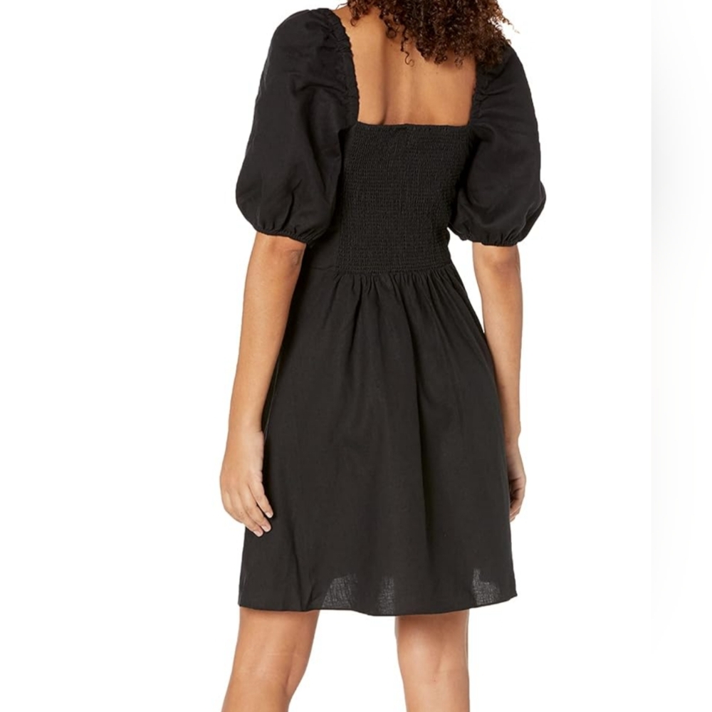 The Drop Elegant Black Puff Sleeve Dress - Picture 2 of 12
